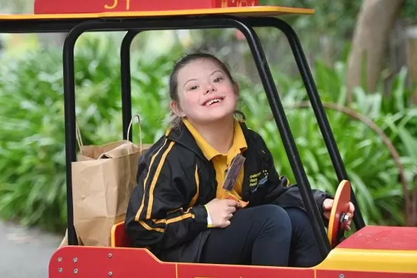 Happy child at Variety zoo experience