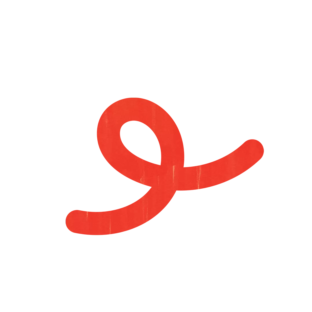 Variety Squiggle Shape - red loop